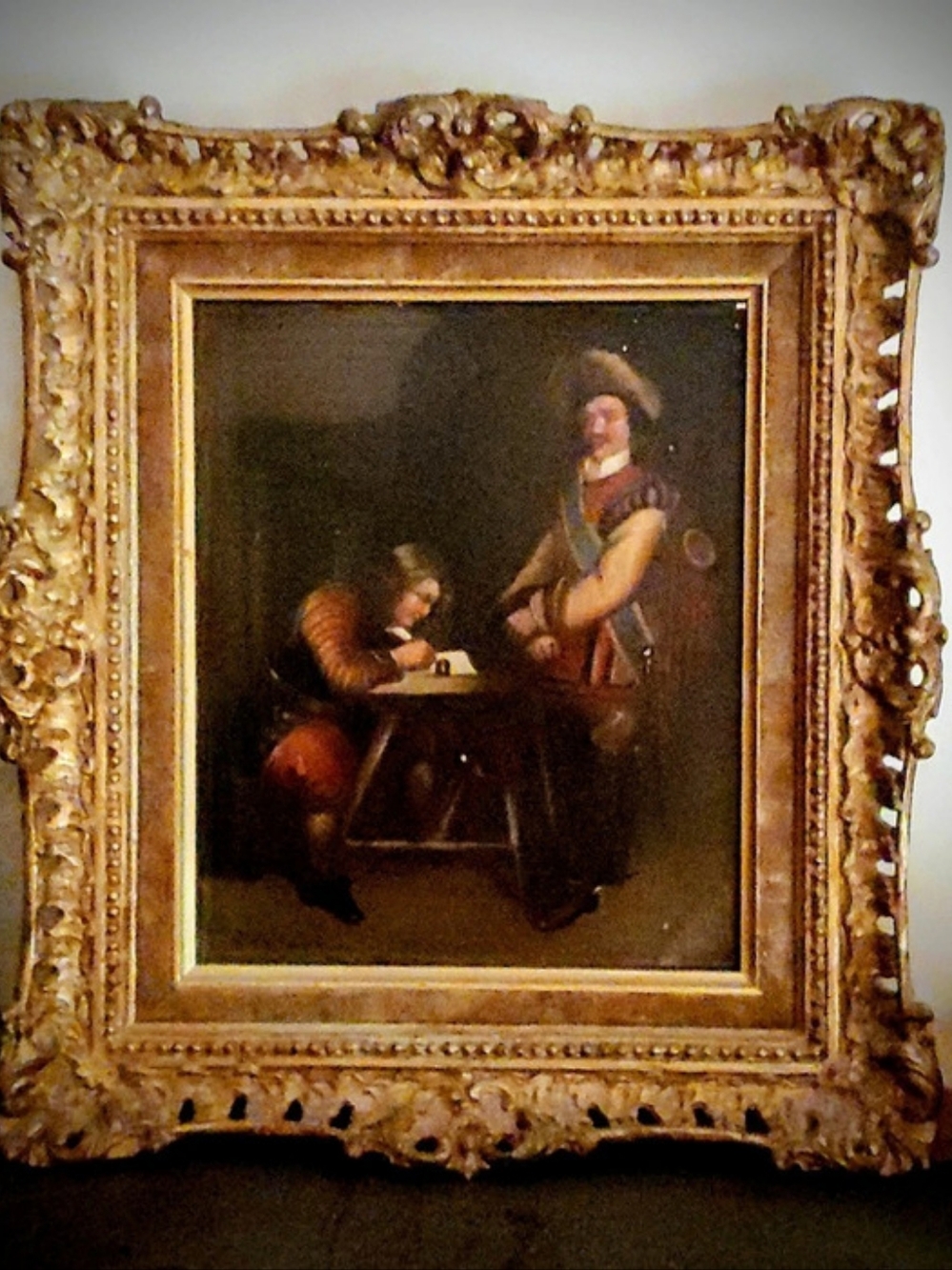Original Ornate Framed Painting in Brown & Gold. VIII B.C. 27X30 inches